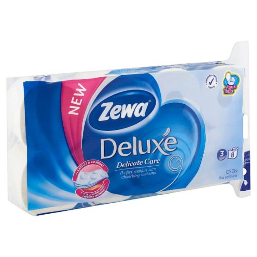 Hartie Igienica Alba Zewa Deluxe, 3 Straturi, 8 Role/Bax, 150 Foi/Rola, Latime 94 mm, Neparfumata, Hartie Igienica Neparfumata , Hartie Igienica Alba, Hartie Igienica Simpla la Bax Hartie Igienica Alba Zewa Deluxe, 3 Straturi, 8 Role/Bax, 150 Foi/Rola, Latime 94 mm, Neparfumata, Hartie Igienica Neparfumata , Hartie Igienica Alba, Hartie Igienica Simpla la Bax