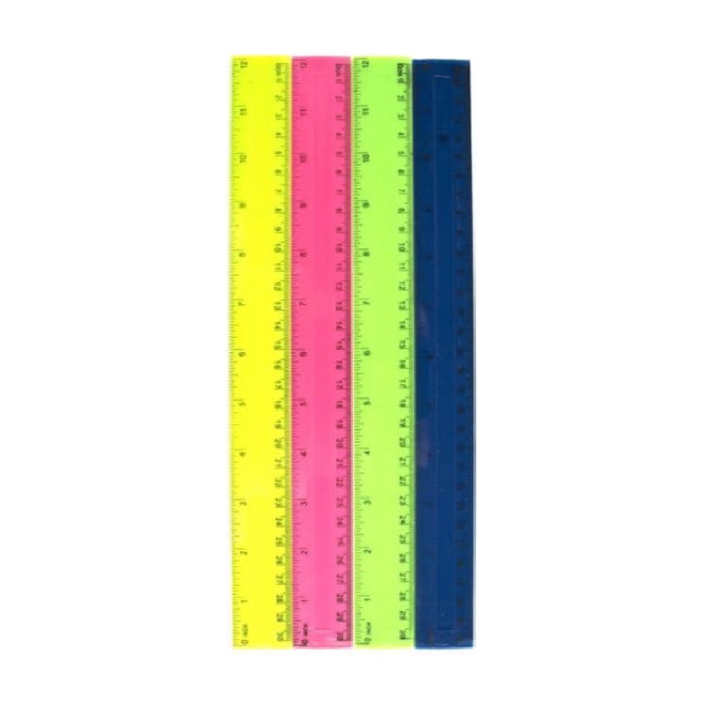 Rigla din Plastic Colorat Galben Mat, 30 cm - Instrumente Geometrie