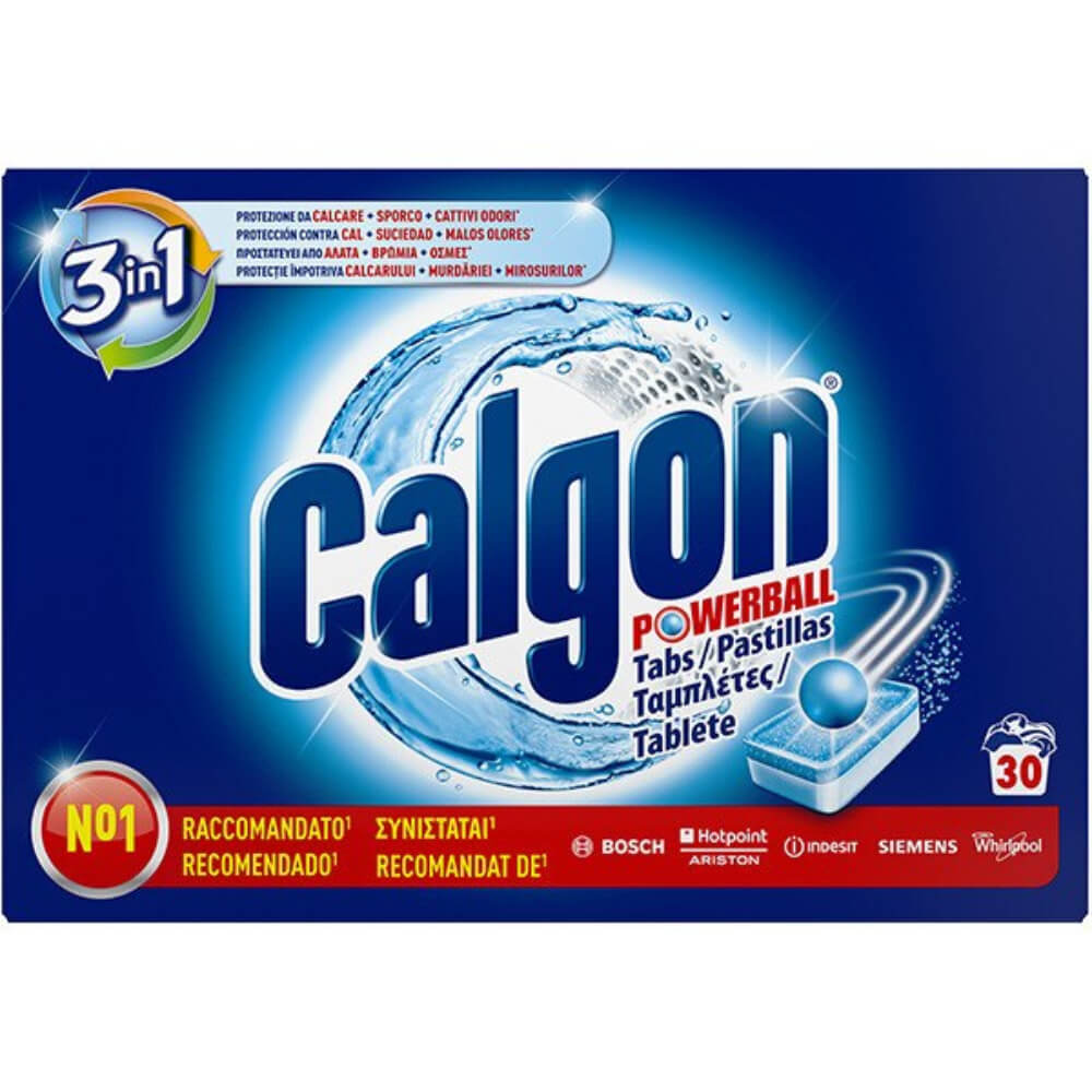 Detergent Anticalcar Tablete CALGON 3 in1, 30 Tablete, Parfum Fresh, Aditiv Impotriva Depunerilor de Calcar, Calgon Tablete pentru Calcar, Detergent Anticalcar pentru Masina de Spalat, Tablete de Curatare pentru Masina de Spalat