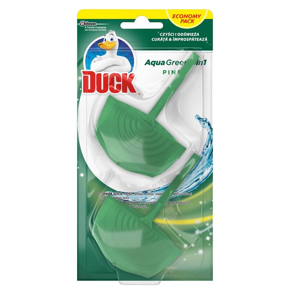 Odorizant WC DUCK Aqua Green 1+1, 40 ml, Geluri Odorizante WC, Odorizante pentru Toaleta, Odorizant Toaleta, Gel Odorizant pentru Toaleta cu Suport, Odorizant Dezinfectant pentru WC, Odorizante WC
