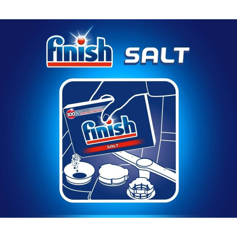 FINISH Sare Speciala pentru Masina de Spalat Vase, 1.5 kg, Solutie Pudra, Protectie Superioara Masinii de Spalat, Prevenire Calcar, Detergent Anticalcar, Sare pentru Masina de Spalat Vase, Pudra de Curatare Anticalcar