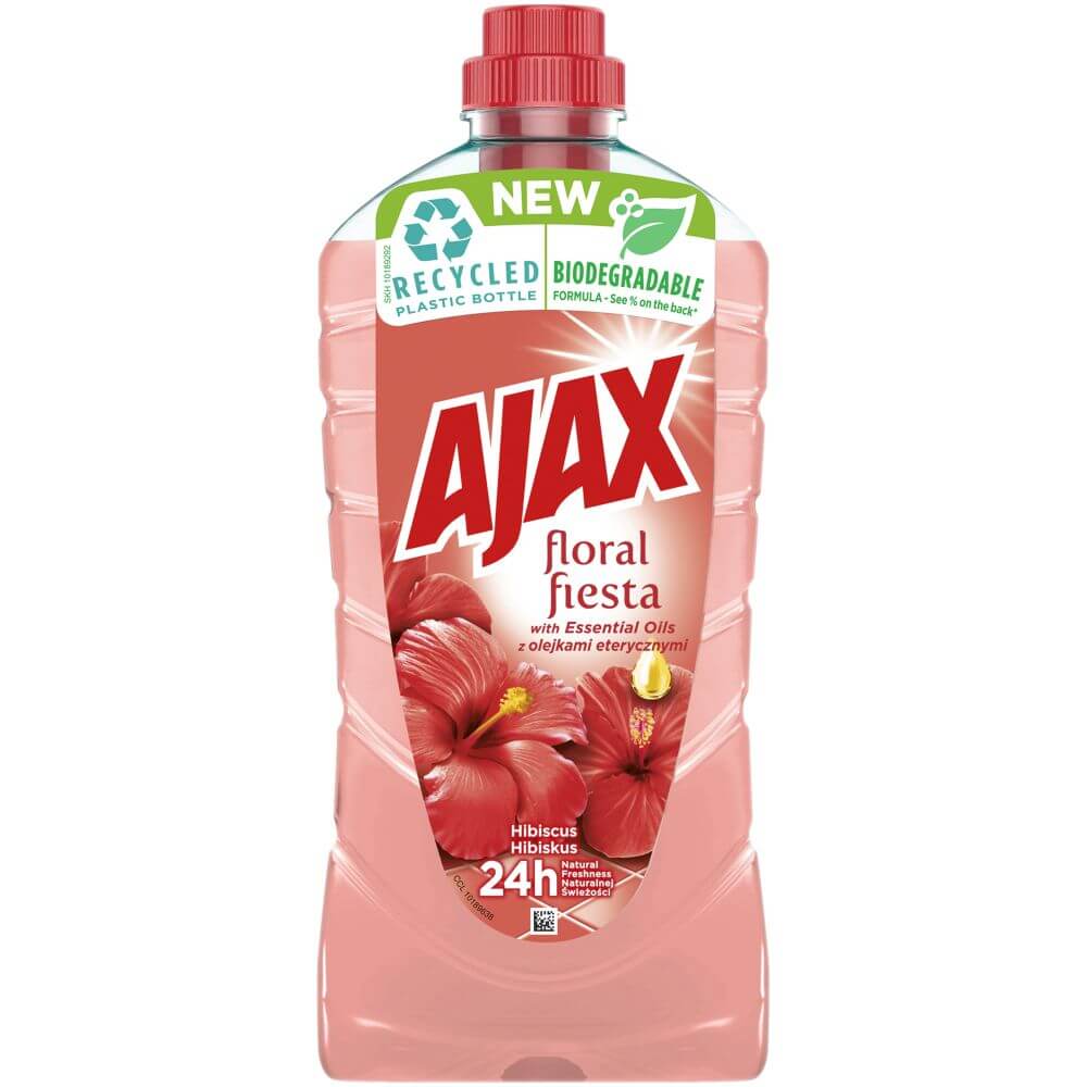 Solutie Suprafete Ajax Floral Fiesta Hibiscus, 1 L, Solutie Curatat Suprafete, Solutie de Curatat Ajax, Lichid Curatat Suprafete, Detergent Lichid Suprafete, Detergent Universal Suprafete