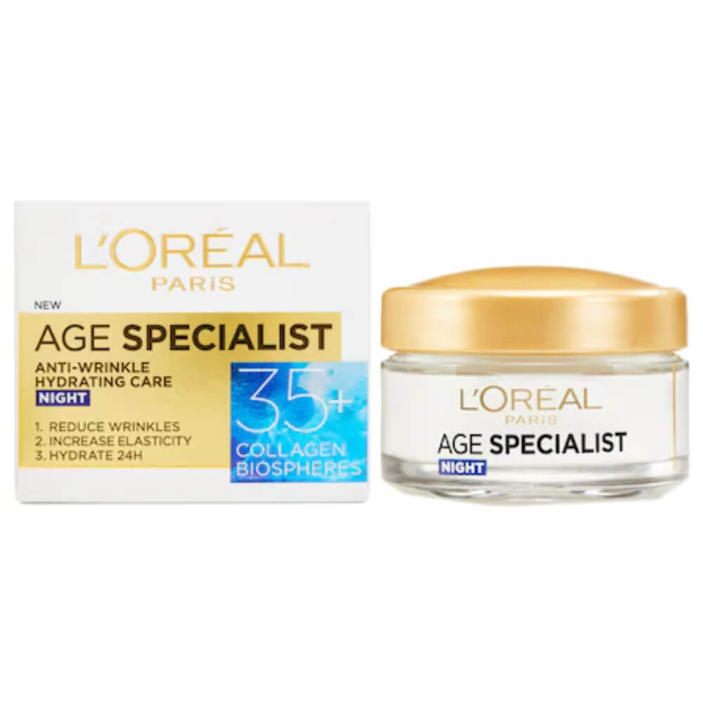 Crema de Noapte pentru Fata L'Oreal Paris Age Specialist 35+, Antirid, 50 ml, Crema de Noapte, Crema pentru Fata, Crema de Noapte Antirid, Crema L'Oreal, Crema de Fata L'Oreal Paris, Crema de Fata Antirid, Crema Hidrantanta