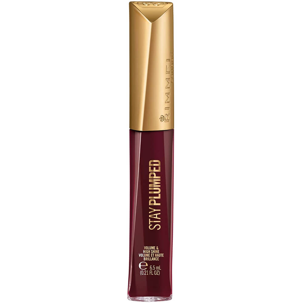 Gloss de Buze RIMMEL LONDON Oh My Gloss Plump, 841 Bittersweet Plum, 6.5 ml, Gloss pentru Buze, Gloss de Buze Colorat, Luciu pentru Buze, Gloss de Buze cu Efect de Volum, Luciu de Buze Mov, Gloss Hidratant pentru Buze, Gloss pentru Buze Pline