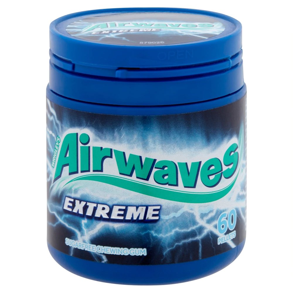 Guma de Mestecat Airwaves Extreme, 60 Buc, Guma pentru Mestecat, Guma Airwaves, Guma Mestecat, Guma Mentolata, Guma Aroma de Menta, Guma cu Menta si Eucalipt, Borcan Guma Airwaves, Guma de Mestecat la Borcan