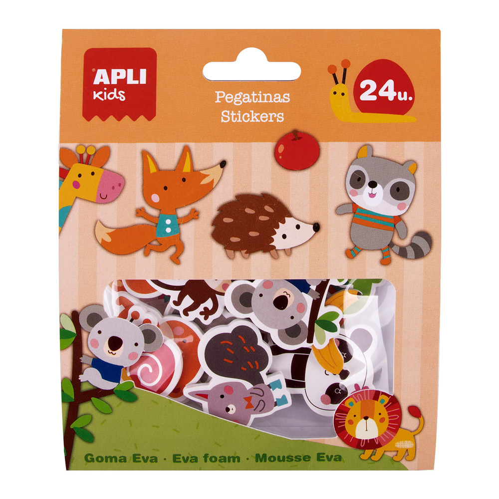 Autocolante Apli, Tematica Animale Jungla, 24 Bucati/set