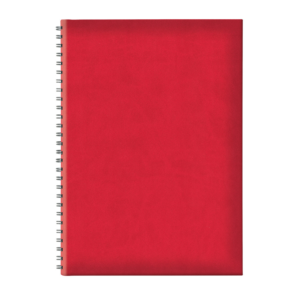 Agenda B5 Tucson, Nedatata, Hartie Offset Alb, Spira Ascunsa, Coperta Rosu