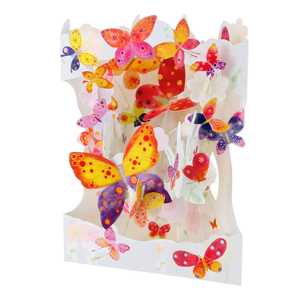 Felicitare 3d, Santoro, Design Fluturi, Pop-up, Componente Mobile