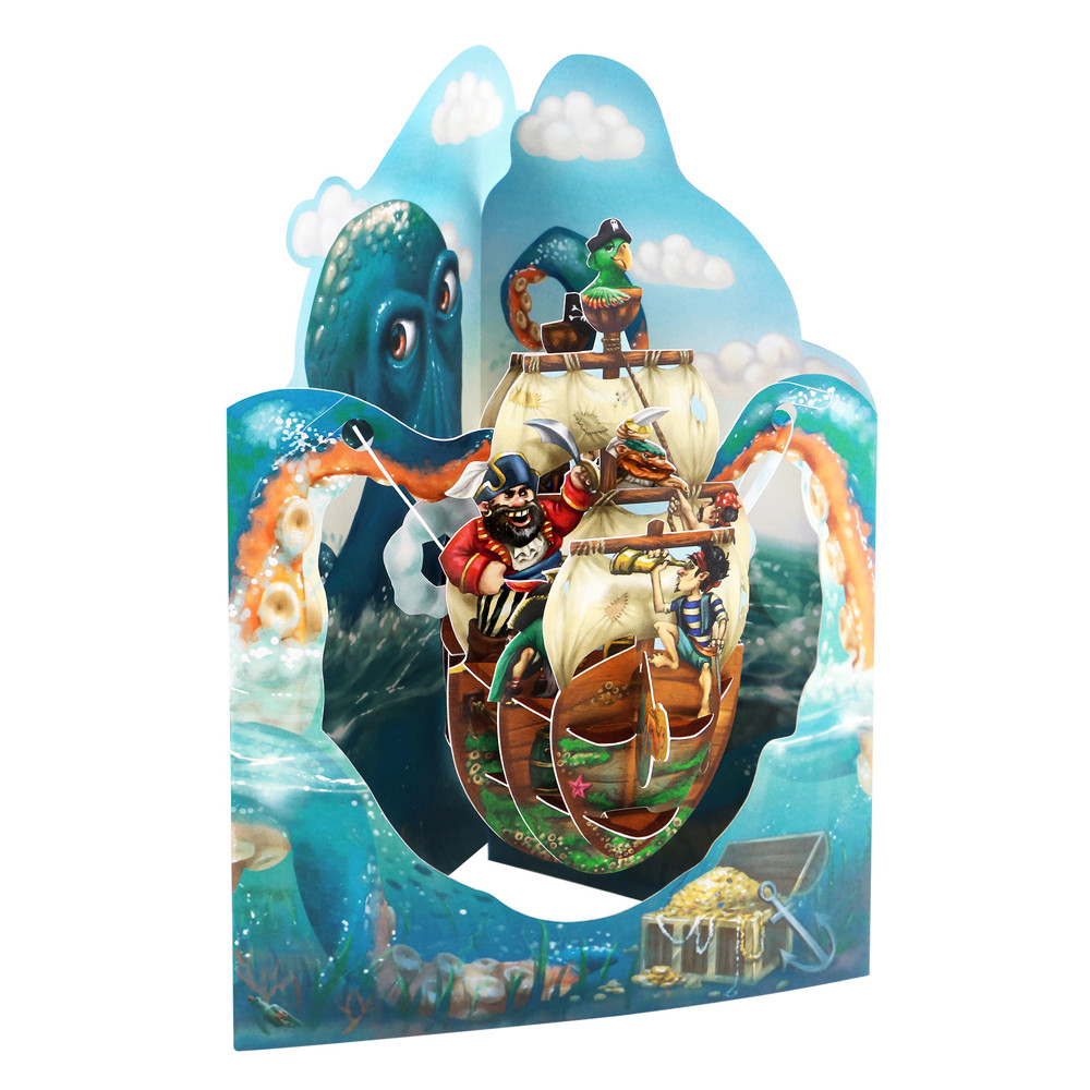 Felicitare 3d, Santoro, Corabia Piratilor, Pop-up, Mesaj Personalizat