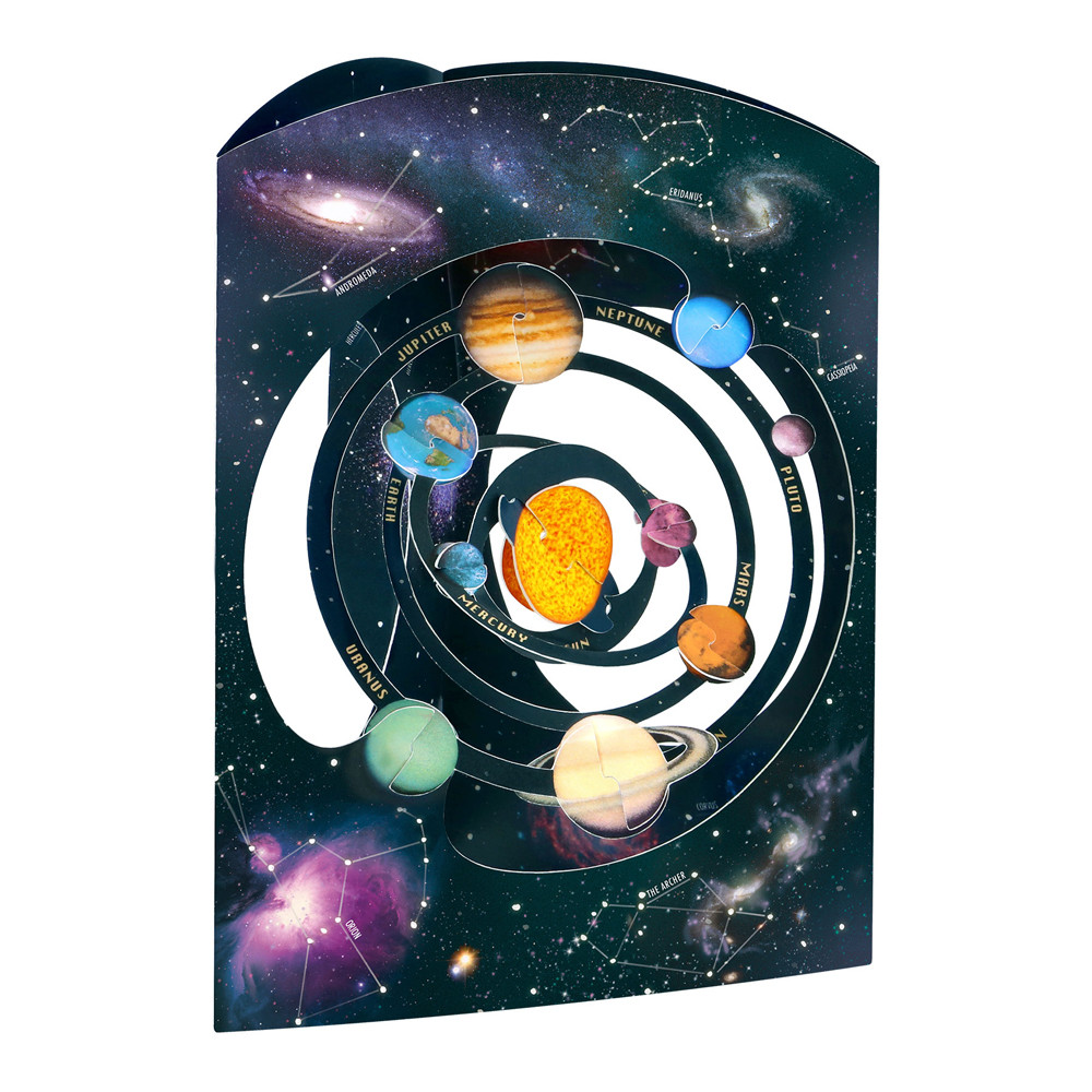 Felicitare 3d Santoro, Sistemul Solar, Pop-up