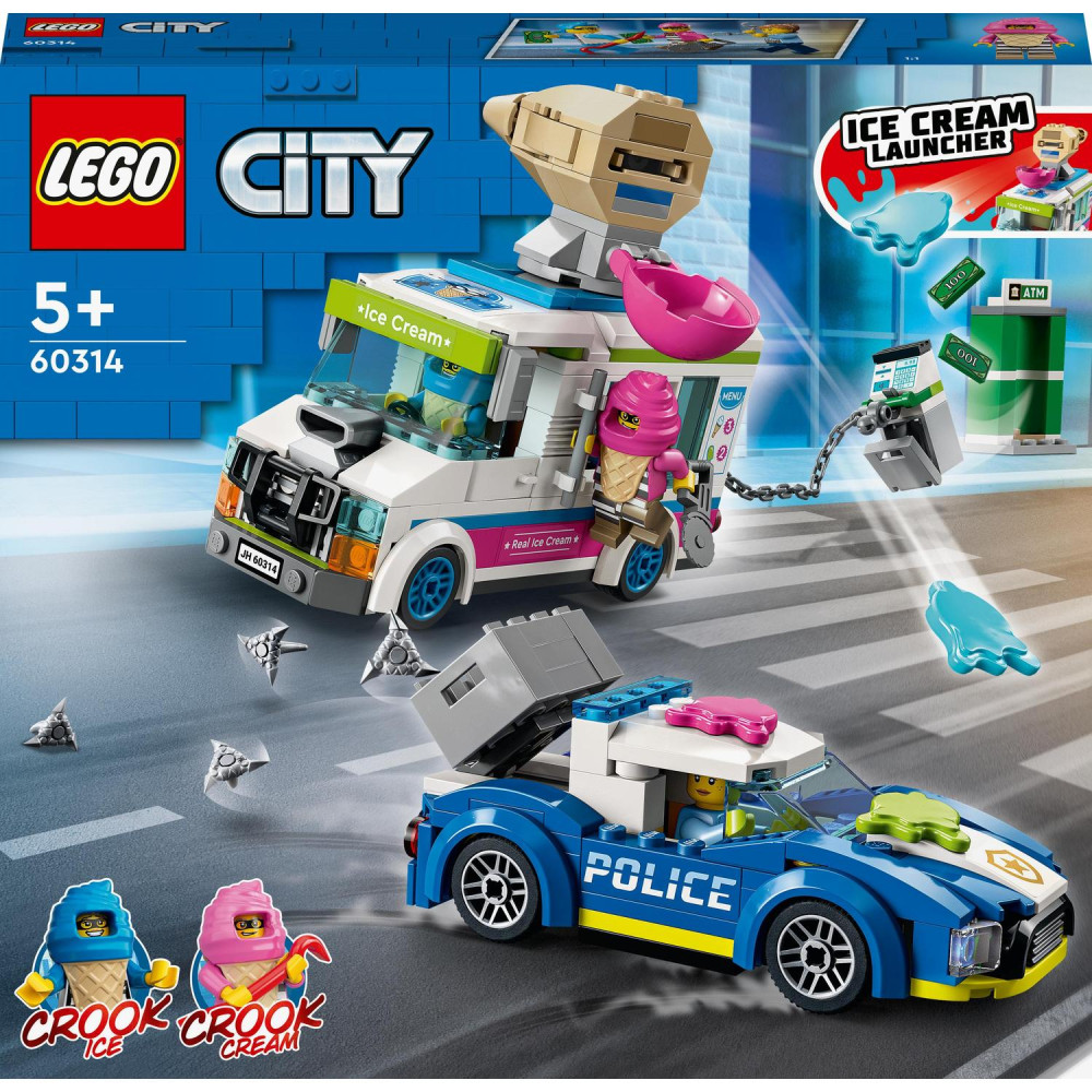 Lego City, Politia In Urmarirea Furgonetei Cu Inghetata, Numar Piese 317, Varsta 5+