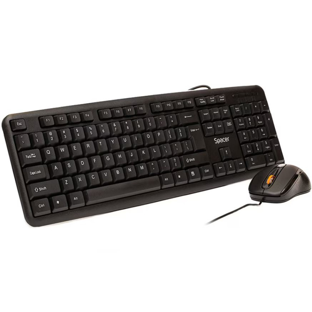 Kit Tastatura + Mouse Spacer Spds-s6201 Cu Fir, Usb, Negru