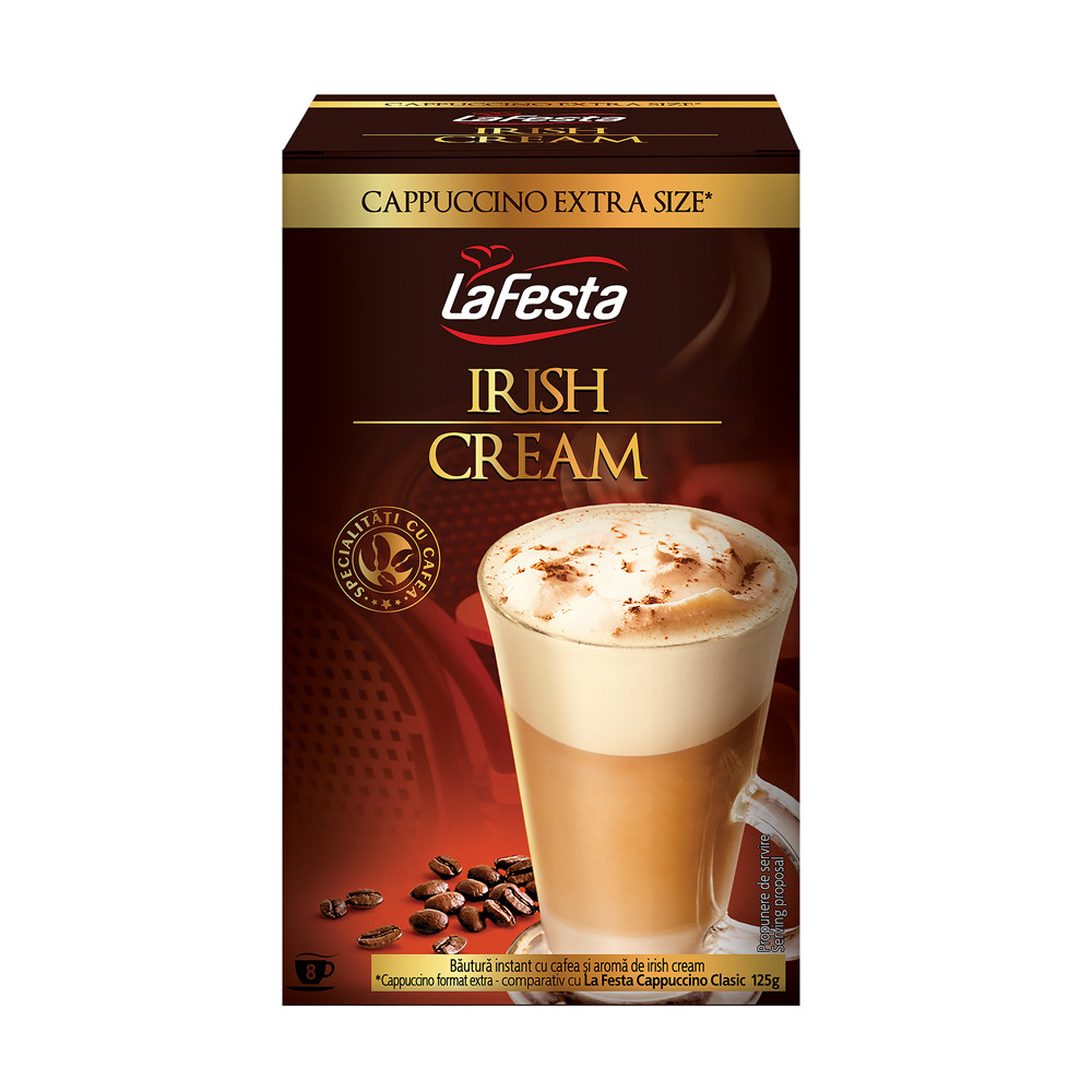 Bautura Instant La Festa, Cappuccino Irish Cream, Plicuri 8x22g