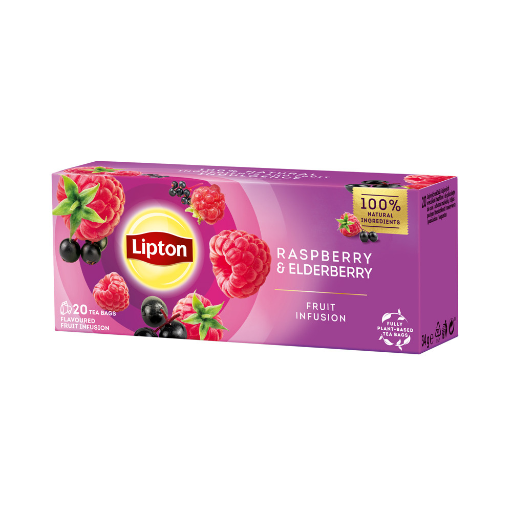 Ceai Lipton, Zmeura Si Soc, 20 Plicuri/cutie