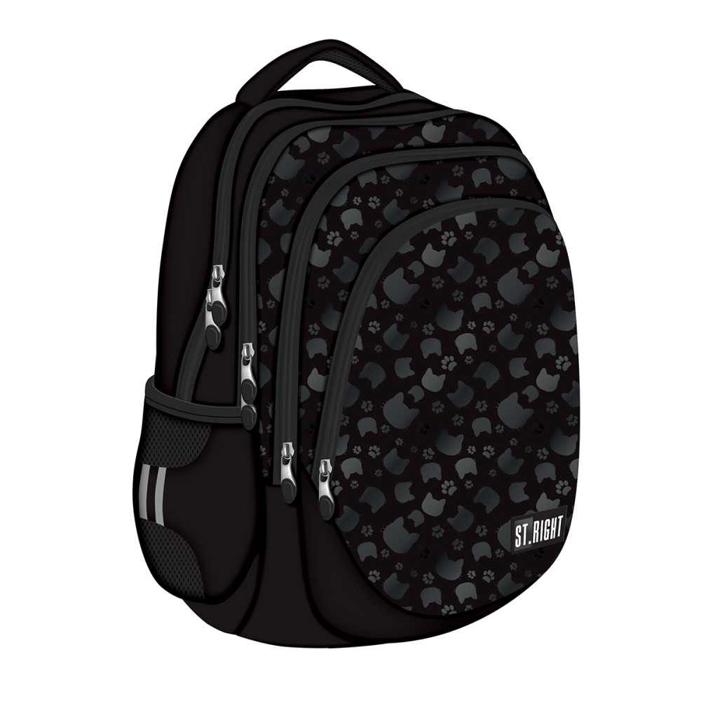 Ghiozdan Bp06 St Right Black Cats 4 Compartimente, 42x31x22 Cm