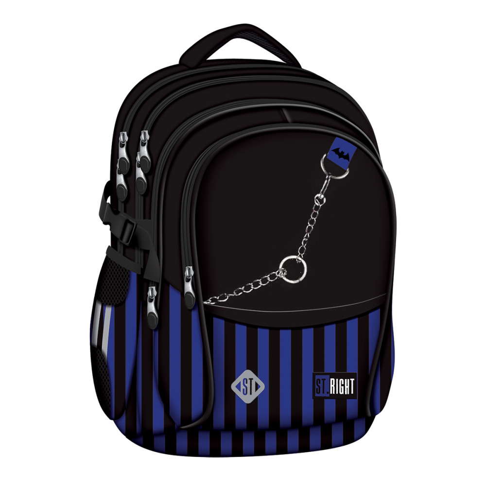 Ghiozdan Bp01 St Right Black And Blue 4 Compartimente, 43x32x21 Cm