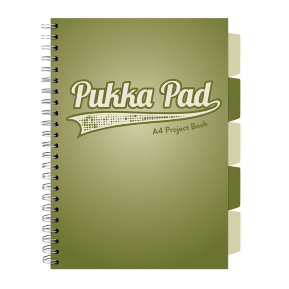 Caiet A4 Cu Spira Si Separatoare Pukka Pad Project Book, 200 File, Matematica, Kaki Caiet A4 Cu Spira Si Separatoare Pukka Pad Project Book, 200 File, Matematica, Kaki