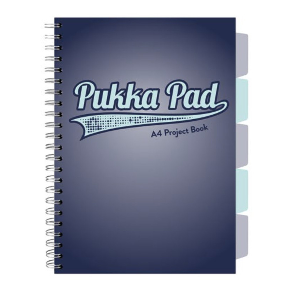 Caiet A4 Cu Spira Si Separatoare Pukka Pad Project Book, 200 File, Matematica, Albastru Caiet A4 Cu Spira Si Separatoare Pukka Pad Project Book, 200 File, Matematica, Albastru