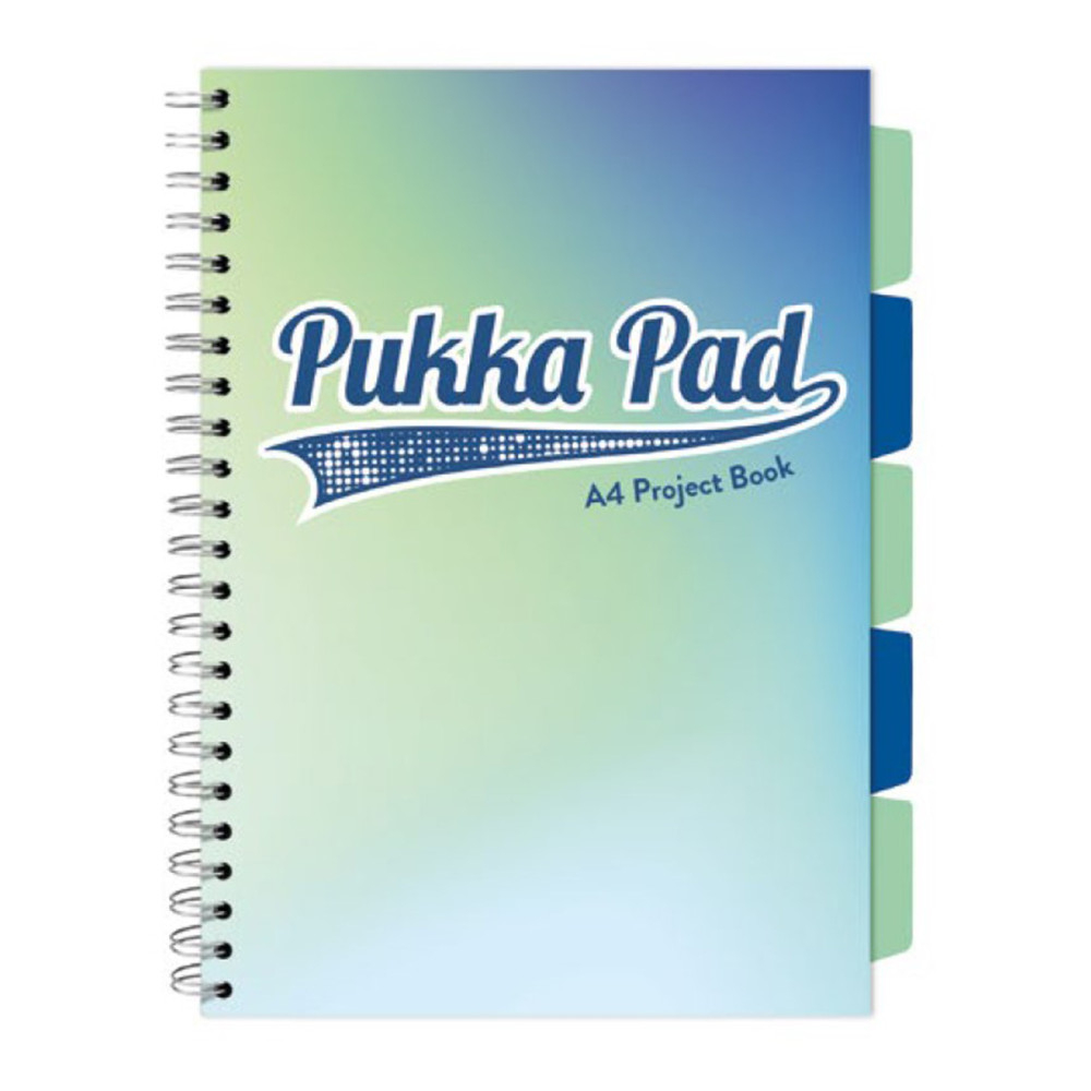 Caiet A4 Cu Spira Si Separatoare Pukka Pad Project Book, 200 File, Matematica, Azur Caiet A4 Cu Spira Si Separatoare Pukka Pad Project Book, 200 File, Matematica, Azur