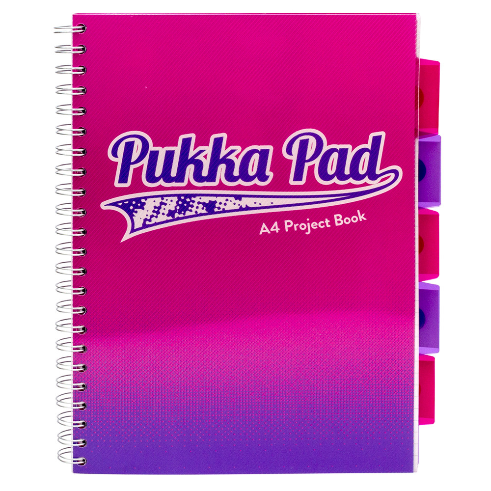 Caiet Cu Spirala Si Separatoare Pukka Pad Project Book Fusion, A4, 200 Pagini, Matematica, Roz Caiet Cu Spirala Si Separatoare Pukka Pad Project Book Fusion, A4, 200 Pagini, Matematica, Roz