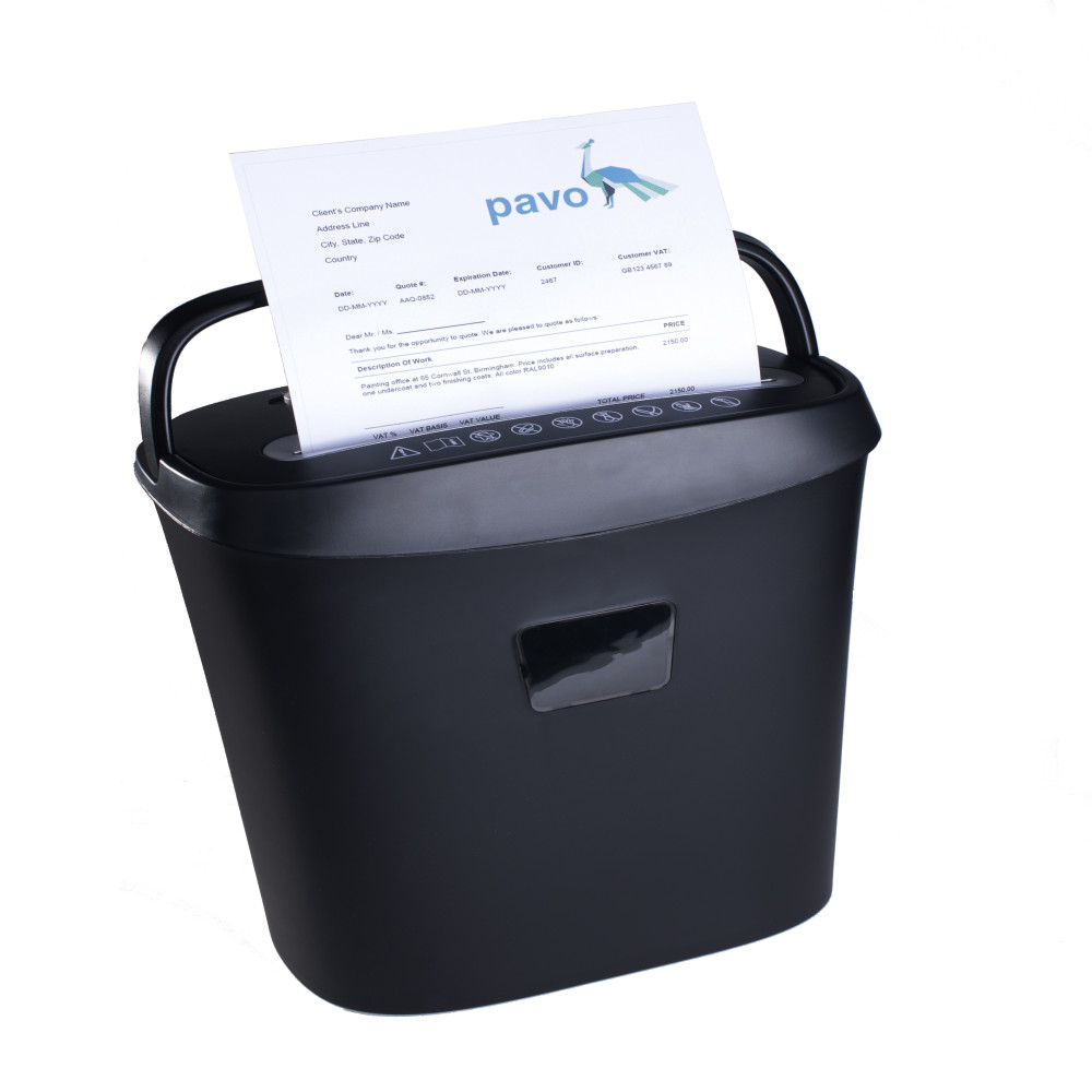 Distrugator De Documente Pavo, 8 Coli, 15l, Negru