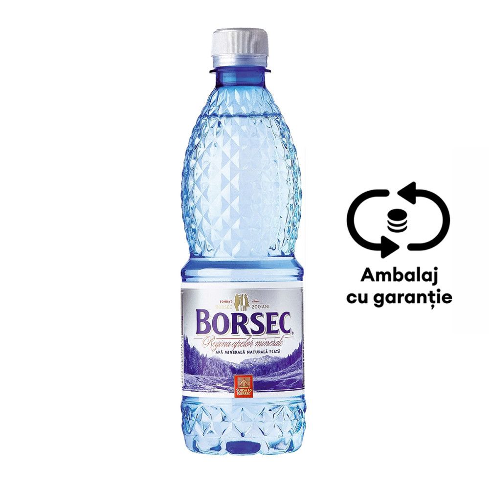 Apa Minerala Plata Borsec, 0.5 L, 12 Sticle/bax, Eticheta Sgr