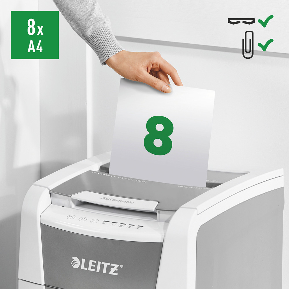 Distrugator Documente Automat, Leitz Iq Small Office, P4, Cross-cut, 100 Coli