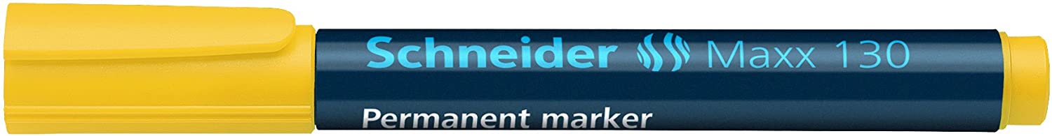 Permanent Marker Schneider Maxx 130, Varf Rotund 1-3mm - Galben