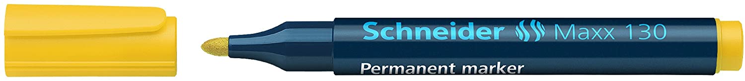 Permanent Marker Schneider Maxx 130, Varf Rotund 1-3mm - Galben