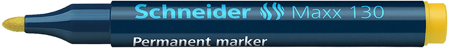 Permanent Marker Schneider Maxx 130, Varf Rotund 1-3mm - Galben