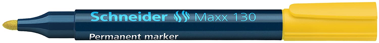 Permanent Marker Schneider Maxx 130, Varf Rotund 1-3mm - Galben