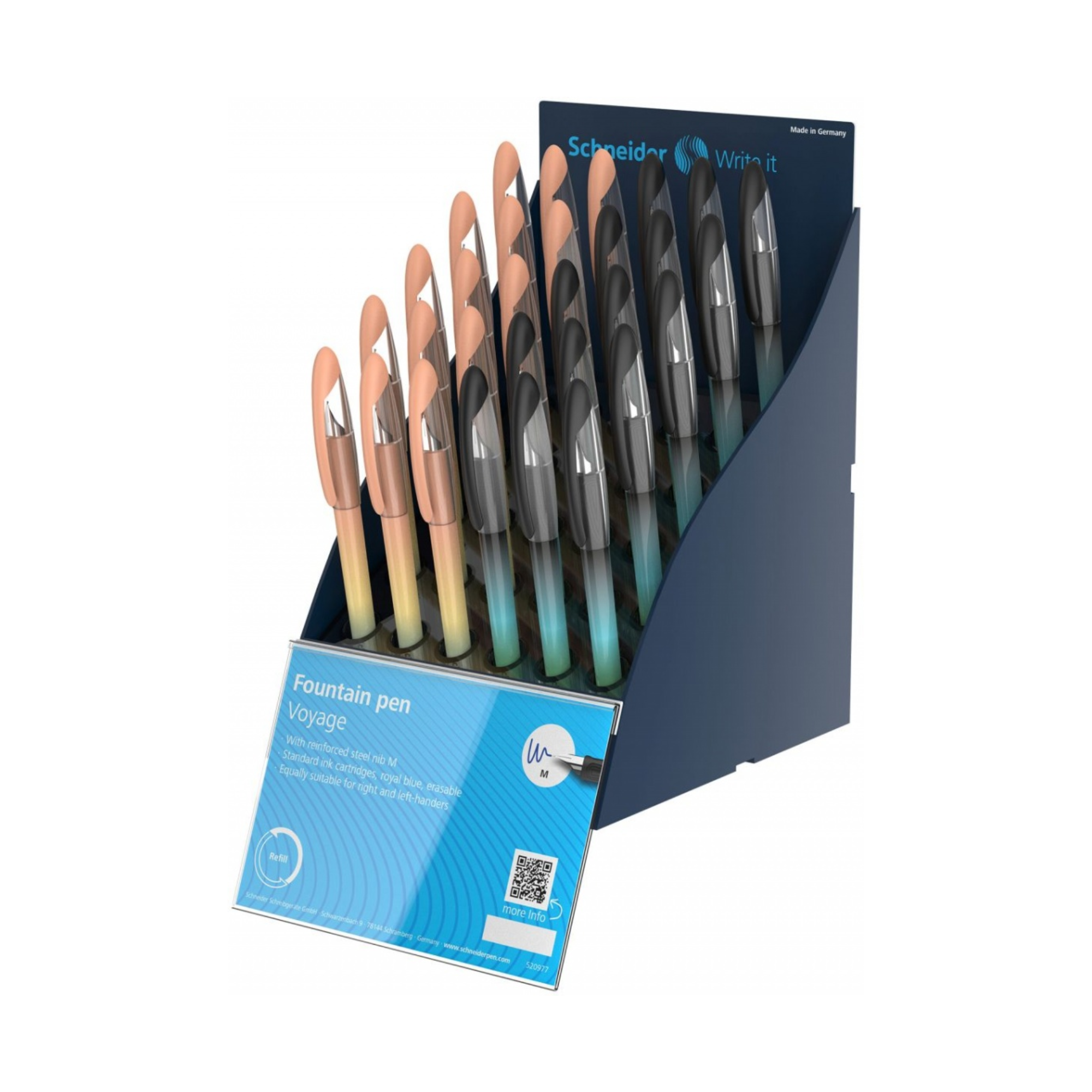 Sis Display Schneider Voyage, 30 Stilouri - Asortate