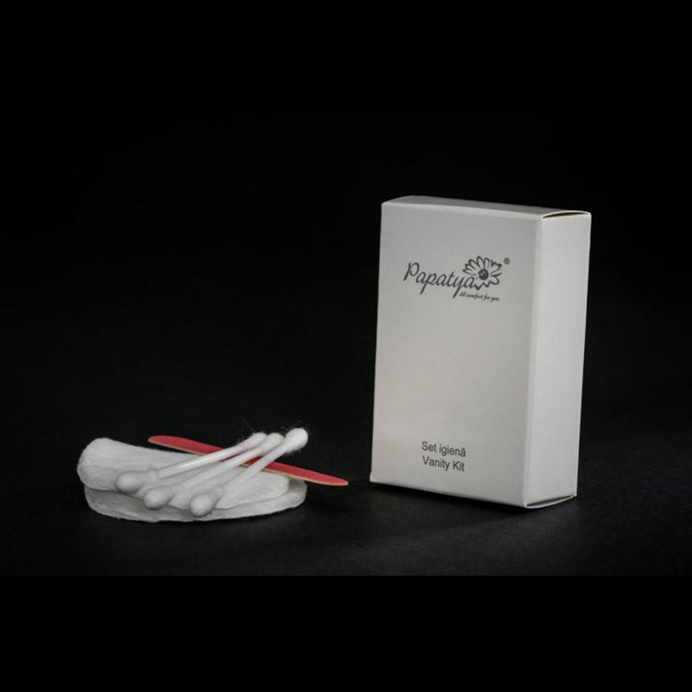Set Igiena Papatya format din 2 Dischete Demachiante, 3 BeÈ›isoare Urechi, 1 PilÄƒ pentru Unghii, Ambalat in Cutie de Carton