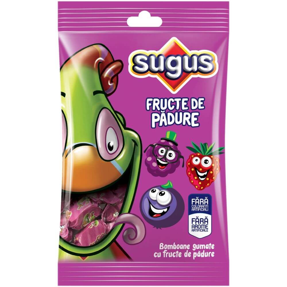 Bomboane Gumate Sugus Fructe de Padure, 80 g, Bomboane Gumate Fructate Sugus, Bomboane Gumate Moi Sugus Fructe de Padure, Bomboane Gumate cu Aroma de Fructe de Padure, Bomboane Gumate cu Fructe de Padure