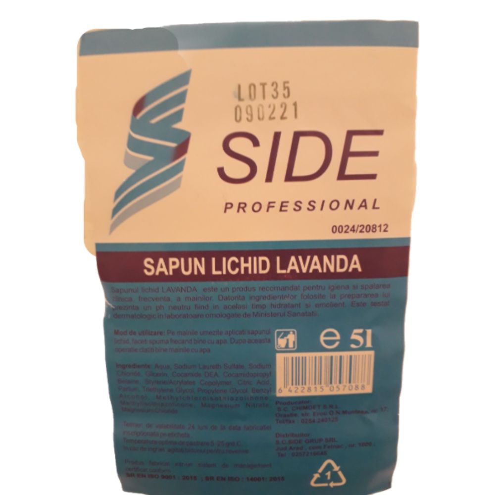 Sapun Lichid Lavanda, Side Professional, 5 L, Curatenie Baie, Sapunuri, Sapun Lichid, Sapun Lichid Bidon, Sapun Baie Side Professional, Igiena Personala, Igiena Corporala Sapun Lichid Lavanda, Side Professional, 5 L, Curatenie Baie, Sapunuri, Sapun Lichid, Sapun Lichid Bidon, Sapun Baie Side Professional, Igiena Personala, Igiena Corporala