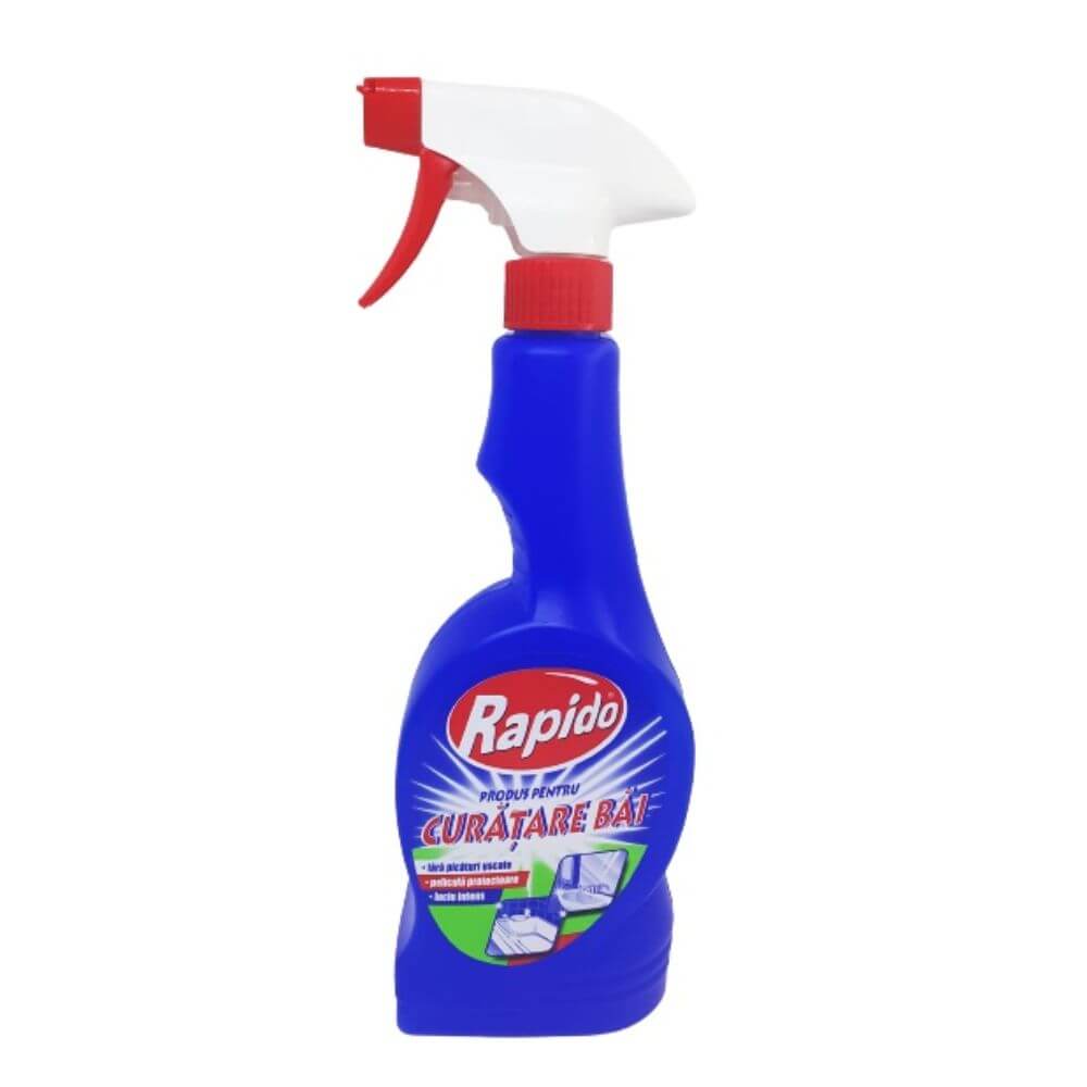 Pulverizator RAPIDO Curatare Bai, 750 ml, Fara Picaturi Uscate si Luciu Intens, Detergent pentru Baie, Detergent pentru Curatarea Suprafetelor din Baie, Solutie Spray pentru Calcar, Solutie de Curatare Baie, Produse de Curatenie, Solutie Baie Pulverizator RAPIDO Curatare Bai, 750 ml, Fara Picaturi Uscate si Luciu Intens, Detergent pentru Baie, Detergent pentru Curatarea Suprafetelor din Baie, Solutie Spray pentru Calcar, Solutie de Curatare Baie, Produse de Curatenie, Solutie Baie