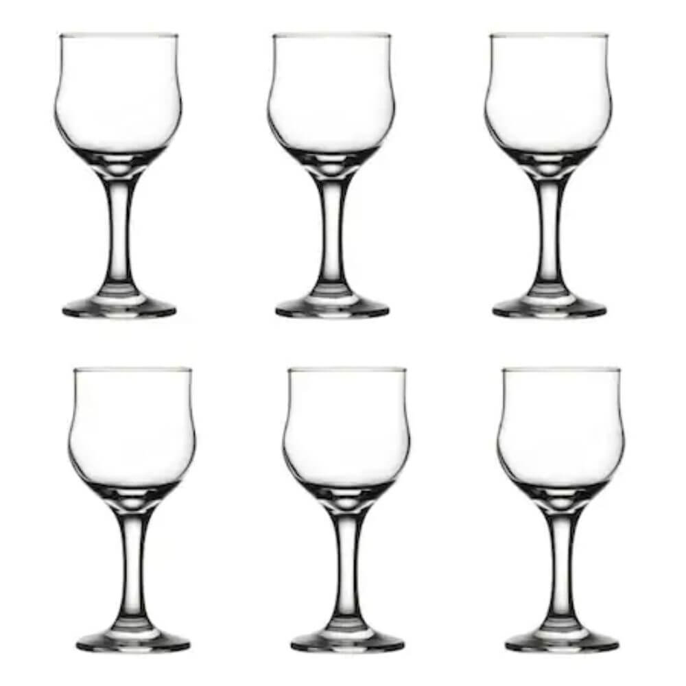 Set 6 Pahare Vin Rosu Pasabahce Tulipe, 240 ml, Set Pahare Vin 240 ml, Pahare pentru Vinuri 240 ml, Set Pahare Vin din Sticla cu Picior, Pahare cu Picior pentru Bauturi si Vinuri, Accesorii pentru Bar, Set Pahare cu Picior din Sticla pentru Vin Rosu