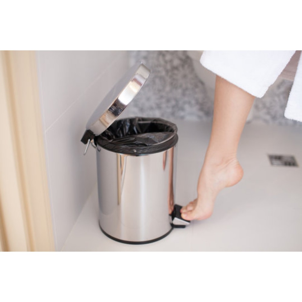 Cos de Gunoi cu Pedala Casa Plastor, 12 L, Inox, Argintiu, Cos cu Pedala, Cos de Gunoi de Inox, Cos Hartie, Cos Gunoi Hartie, Cos Birou, Cos Office, Cosuri Gunoi, Cosuri cu Pedala, Cosuri Gunoi Hartie, Cosuri Birou, Cos din Inox pentru Birou