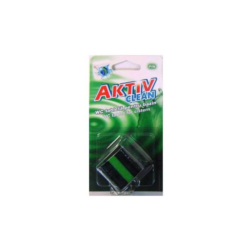 Odorizant Tableta WC AKTIV CLEAN, Parfum Pin, Tablete Odorizante WC, Odorizante pentru Toaleta, Odorizant Toaleta, Odorizant Dezinfectant pentru WC, Tableta Odorizanta WC