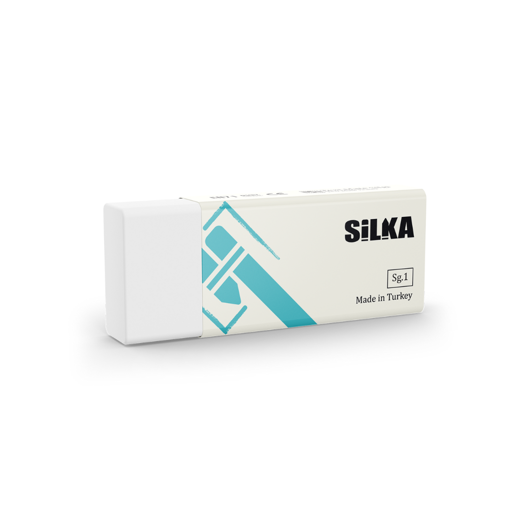 Radiera Pentru Creion, 59.5x22x11mm, Pvc-free, Nu Lasa Reziduuri, Silka Text Mate - Alba
