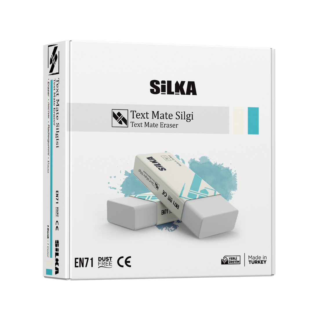 Radiera Pentru Creion, 59.5x22x11mm, Pvc-free, Nu Lasa Reziduuri, Silka Text Mate - Alba