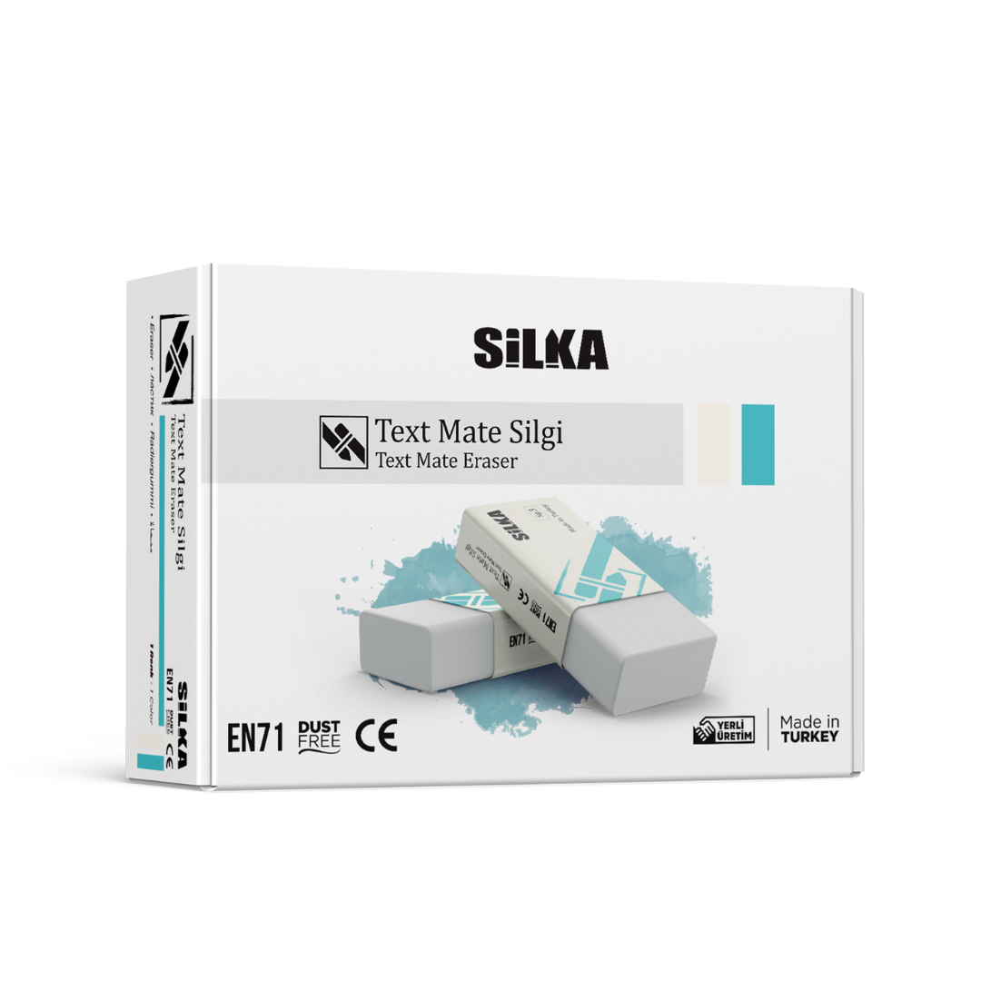 Radiera Pentru Creion, 39.5x18.5x12mm, Pvc-free, Nu Lasa Reziduuri, Silka Text Mate - Alba