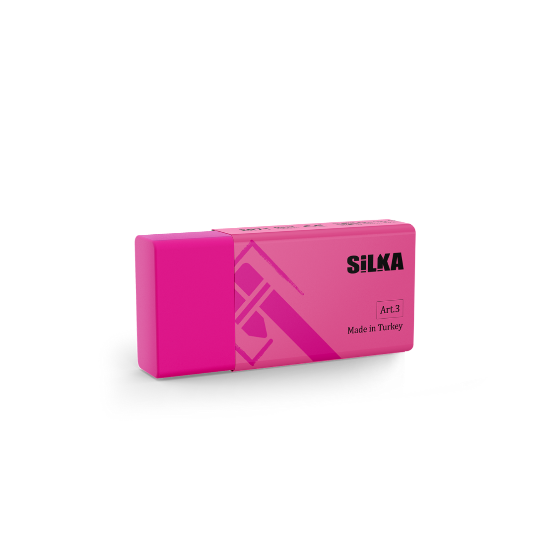 Radiera Pentru Creion, 44x22x13.5mm, Pvc-free, Nu Lasa Reziduuri, Silka Neon - Culori Asortate