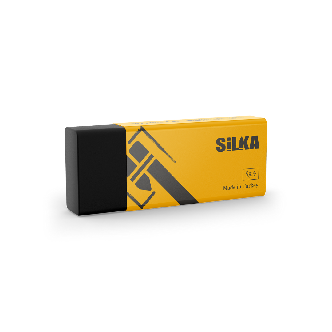 Radiera Pentru Creion, 59.5x22x11mm, Pvc-free, Nu Lasa Reziduuri, Silka Text Mate - Neagra
