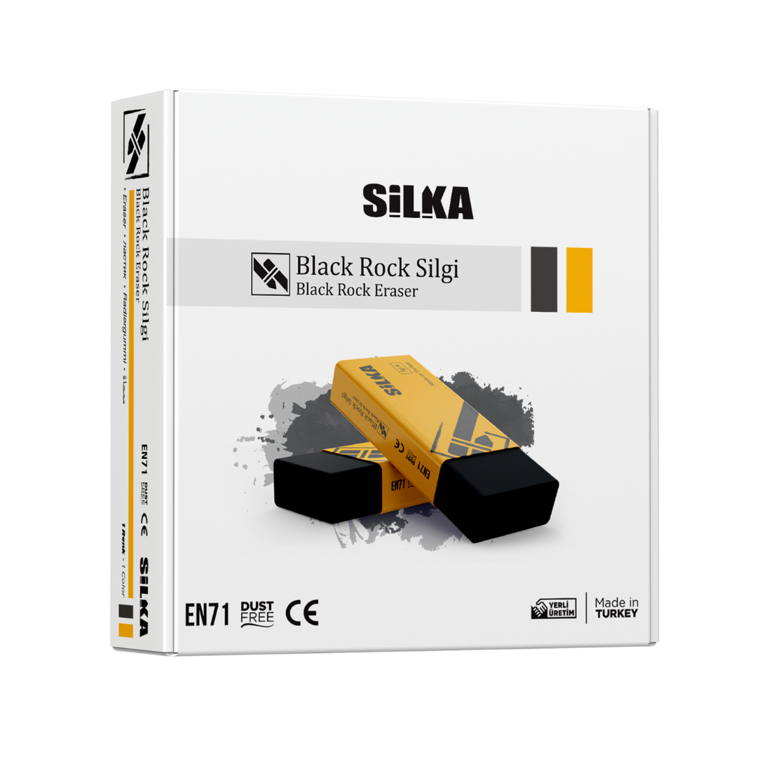 Radiera Pentru Creion, 59.5x22x11mm, Pvc-free, Nu Lasa Reziduuri, Silka Text Mate - Neagra