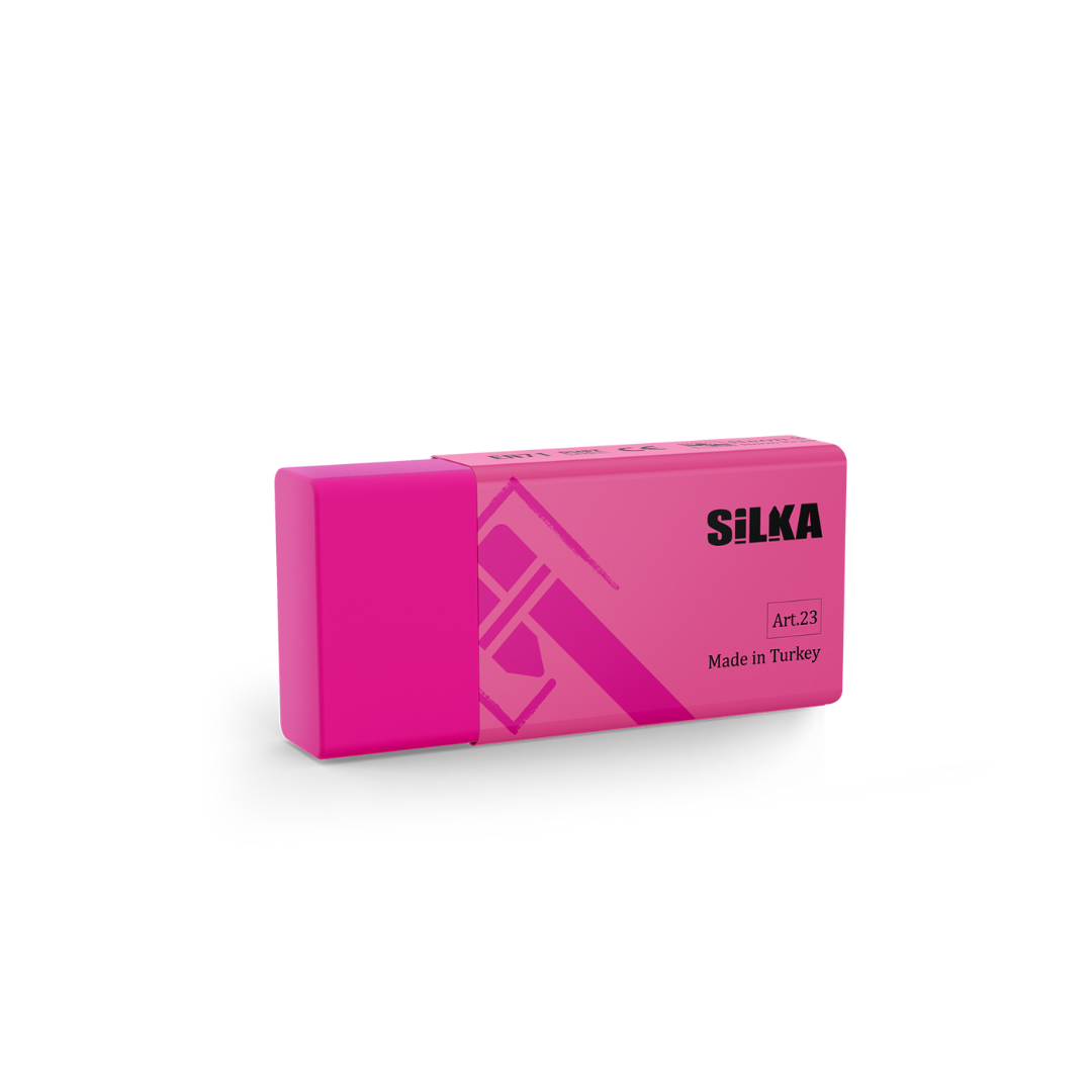 Radiera Pentru Creion, 39.5x18.5x12mm, Pvc-free, Nu Lasa Reziduuri, Silka Neon - Culori Asortate