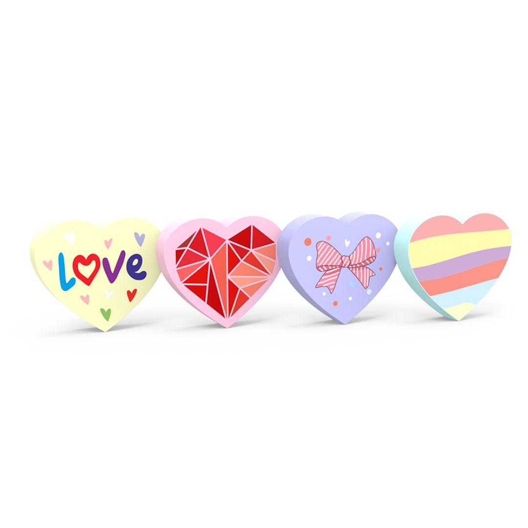 Cutie Cu Radiere Pt Creion, Nu Lasa Reziduuri, 36buc/cutie, Silka Heart-forma Inima, Design Asortat