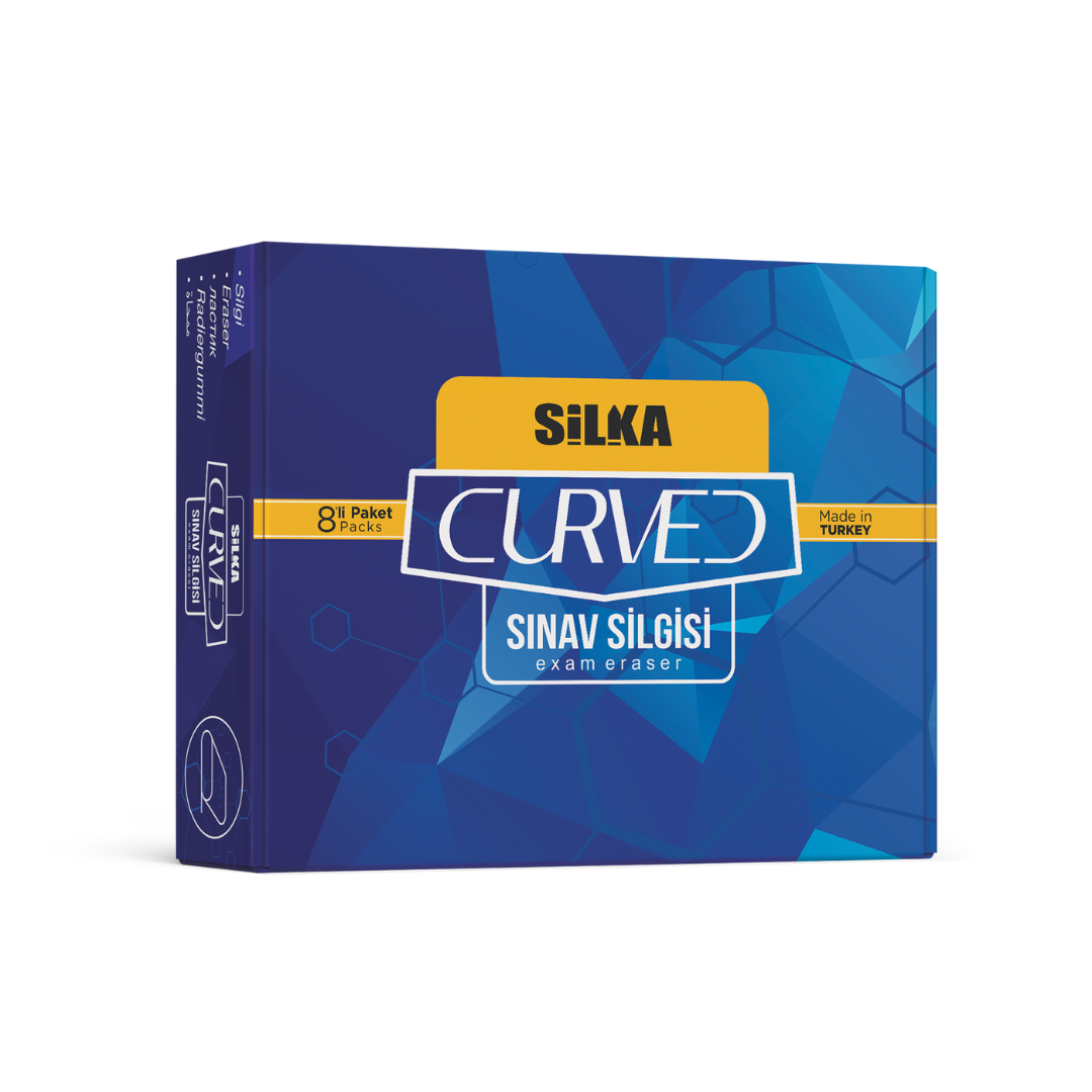 Radiera Pentru Creion, 42x8x23mm, Pvc-free, Nu Lasa Reziduuri, 8buc/set, Silka Curved Exam -albastre