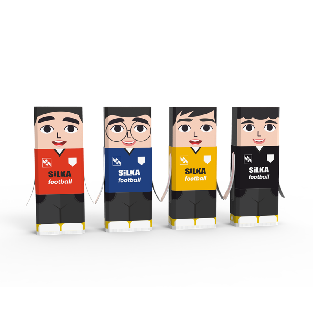 Cutie Cu Radiere Pt Creion, Nu Lasa Reziduuri, 20buc/cutie, Silka Soccer - Design Jucatori Fotbal