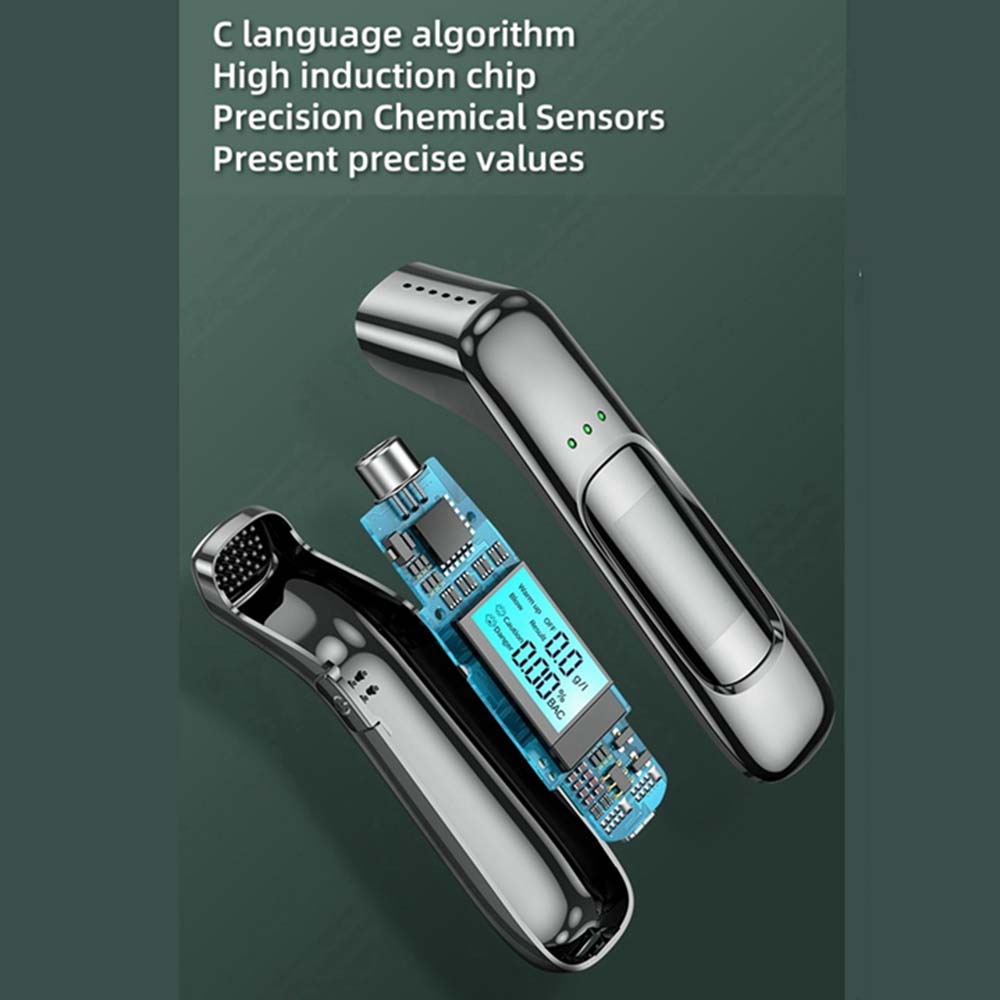 Mini Etilotest, Incarcare prin Cablu Micro-USB, Portabil, Negru